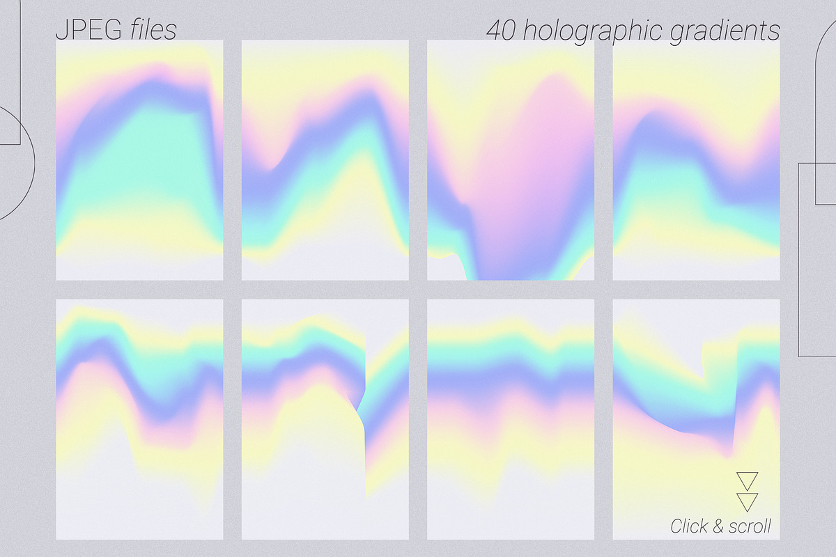 HOLOGRAPHIC Vibrant Gradient, Shapes, a Texture Graphic by Oksana Trygub (Photo 12 of 16)