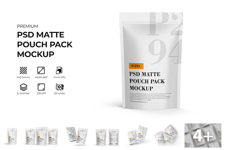 PSD Matte Pouch Mockup, a Packaging Mockup by Ram Studio