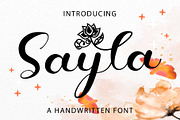 Sayla - Script Font, a Script Font by Densu Creative (Thumbnail 1 of 6)
