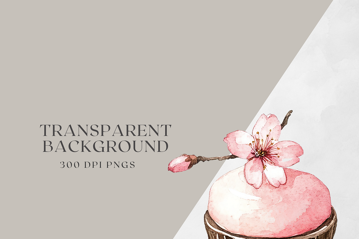Watercolor Pink Dessert Clipart, a Decorative Illustration by ThaismotaCreativeCo (Photo 6 of 6)