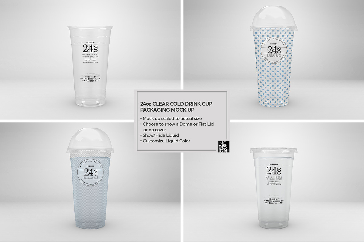 Clear Cold Drink Cups Mockup, a Cups & Container Mockup by INCDesign (Photo 19 of 20)