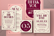 Pink Vintage Wedding Invitation Set, an Invitation Template by graphicook (Thumbnail 2 of 3)