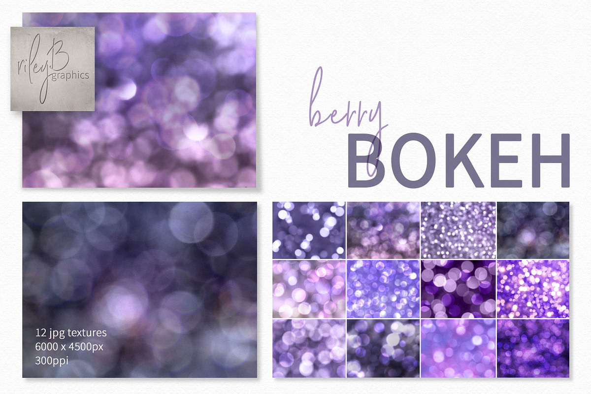 Berry Bokeh Backgrounds, a Texture Graphic by rileyBgraphics (Photo 1 of 8)