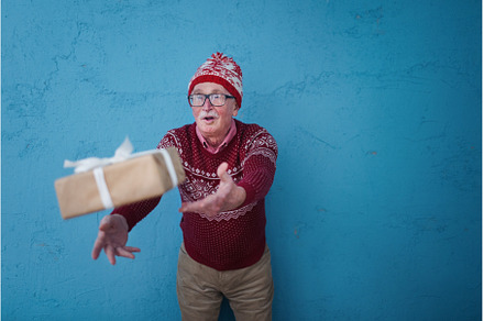 Portrait of happy senior man, a Holiday Photo by HalfPoint