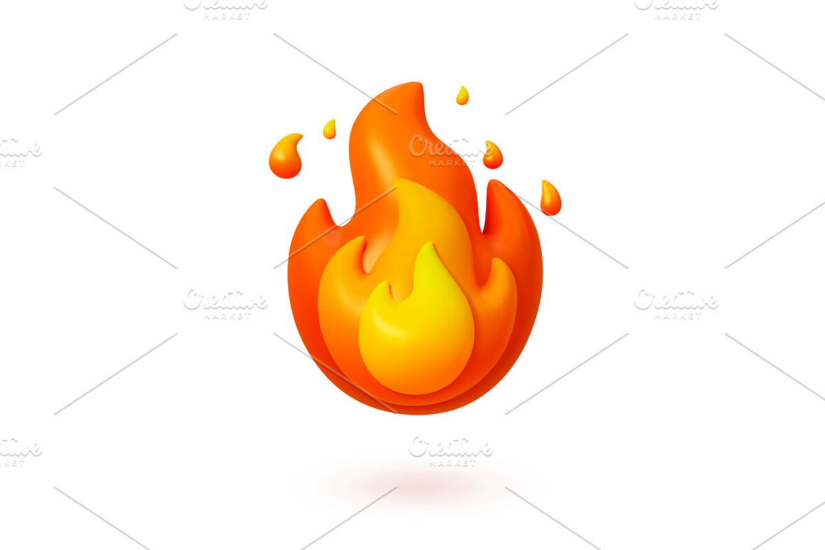 Campfire 3d icon. Isolated fire, an Illustration by Valerie Bodnar