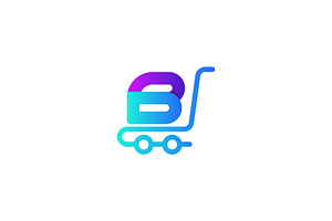Shopping cart with B letter logo, a Branding & Logo Template by Design Store