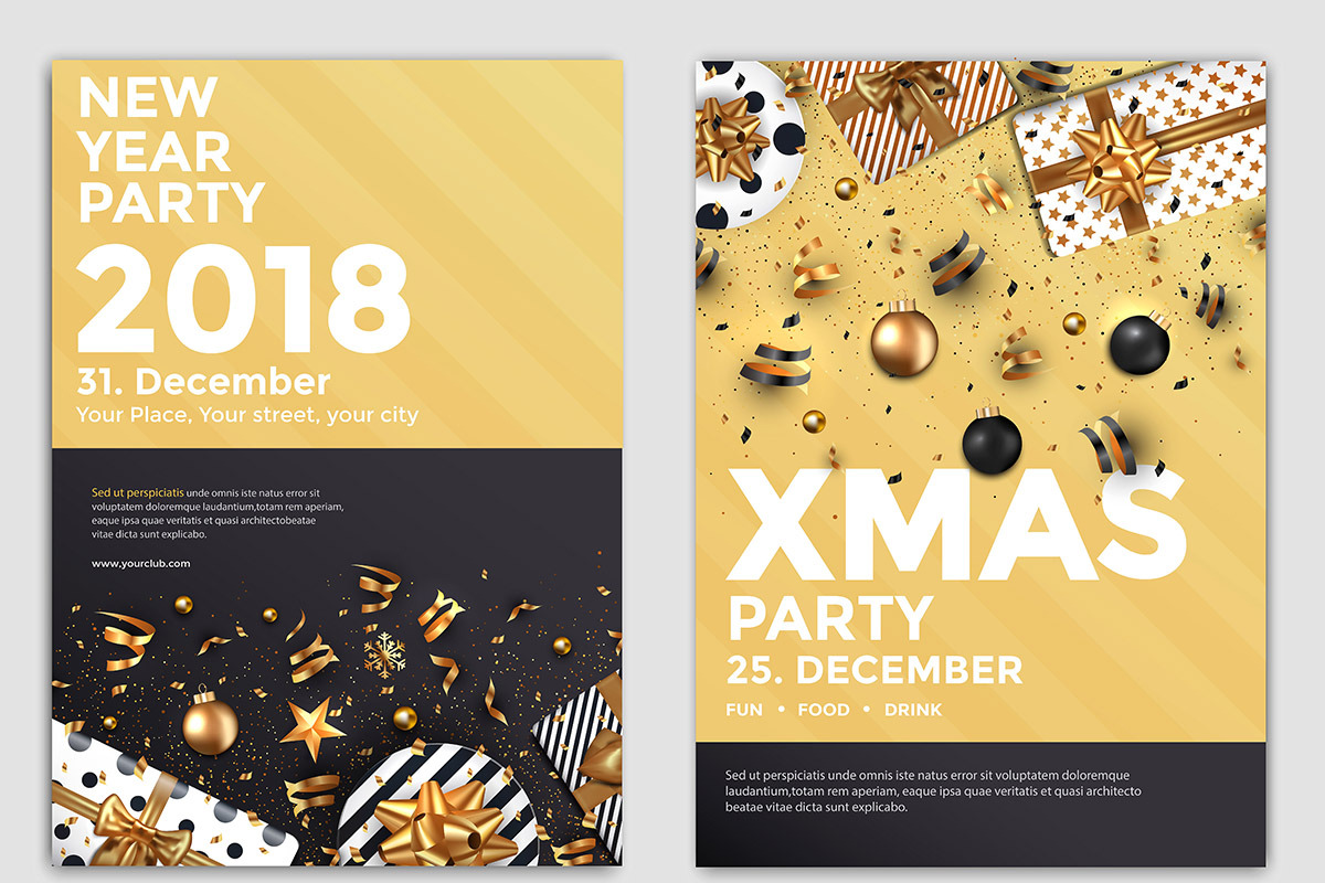 Set of 10 Christmas Party Flyer, a Flyer Template by Creative Graphics (Photo 8 of 12)