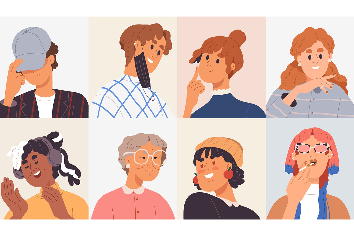 Modern diverse people avatars set, a Person Illustration by Good Studio (Photo 5 of 5)