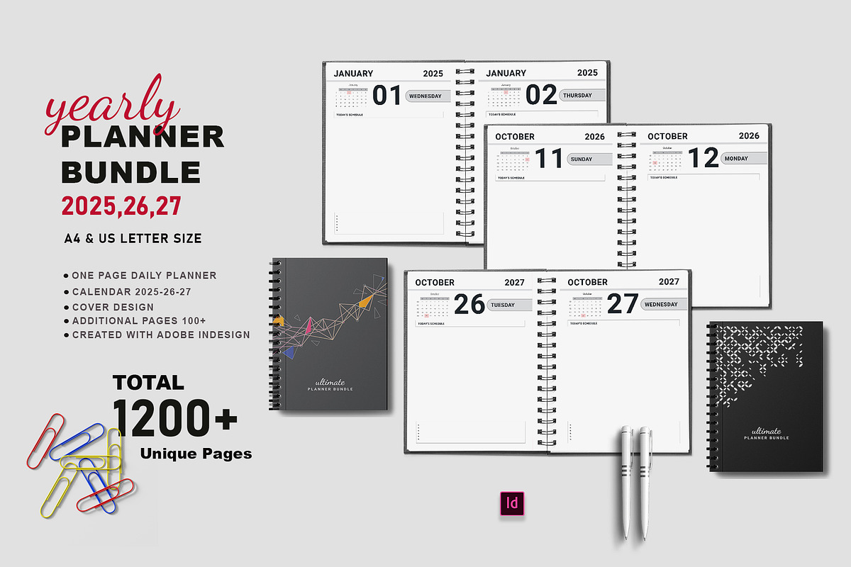 Ultimate Planner Bundle/ Yearly plan, a Stationery Template by Design Zone (Photo 1 of 9)