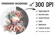 Whimsical Summer Octopus Clipart, an Illustration by Craft Nest (Thumbnail 2 of 6)