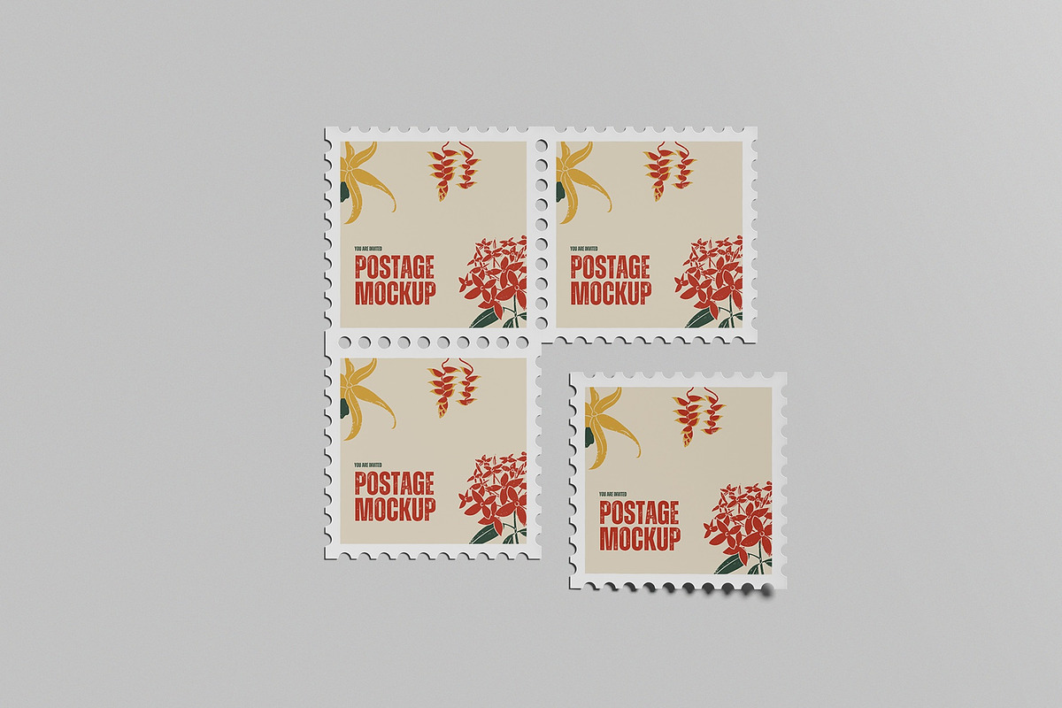 Postage Stamp Mockup, a Books & Magazine Mockup by hokagata (Photo 4 of 5)