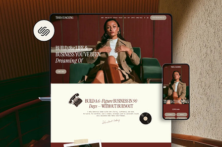 Red Squarespace Template for coaches