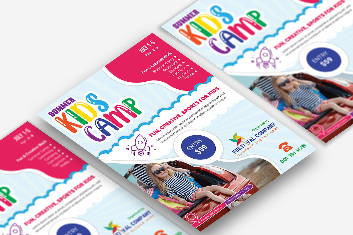 Kids Summer Camp Flyer | Ms Word, a Flyer Template by Imagine Design Studio (Photo 1 of 3)