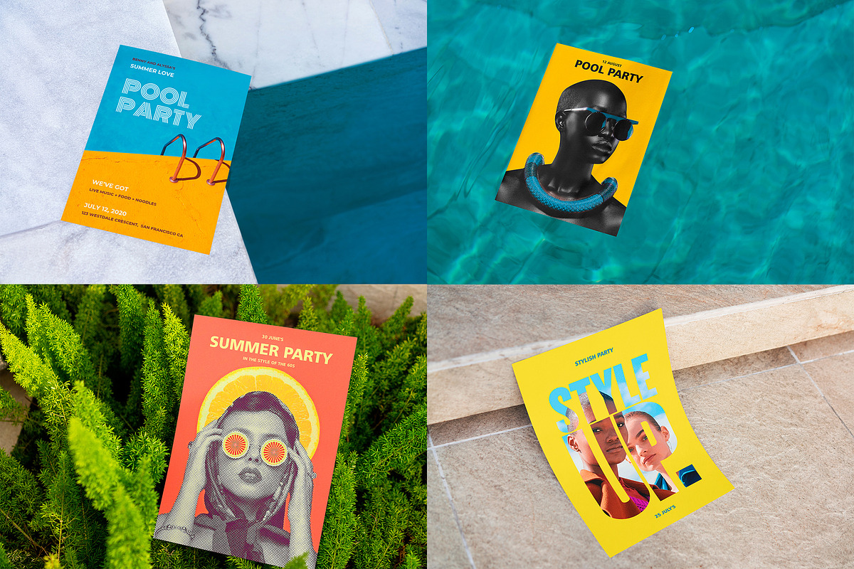Poster Mockups Summer Party, a Print Template by Dikarte.Store (Photo 3 of 9)