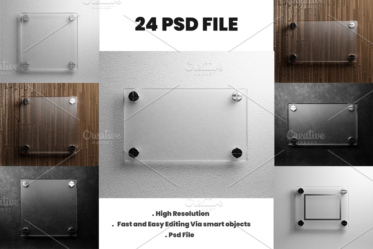 Glass logo Mockup PSD file., an Advertising Mockup by samsulpassive (Photo 5 of 5)