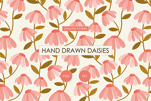 Climbing Daisies Seamless Pattern
