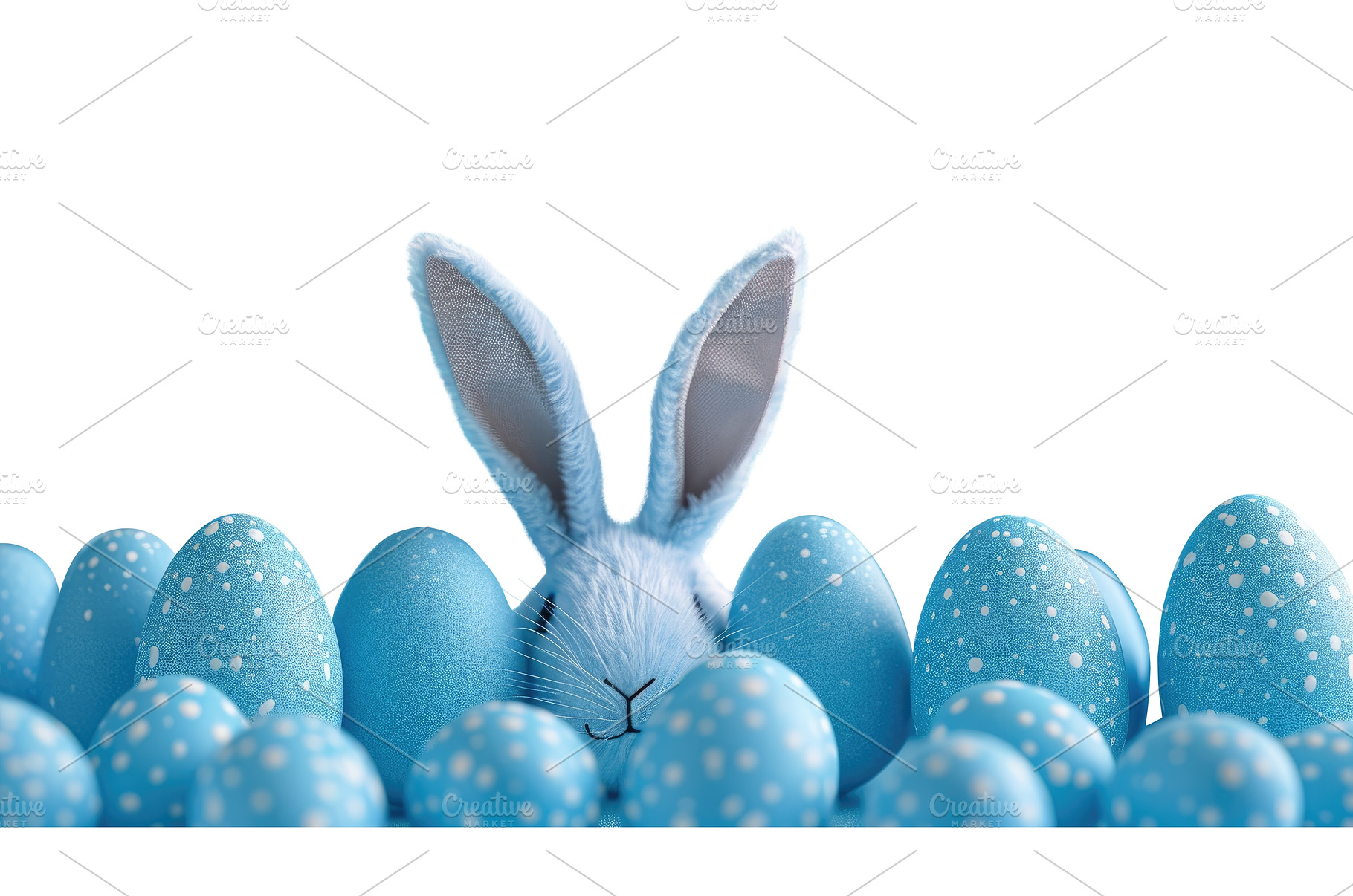 Bunny Ears with Speckled Blue Eggs, a Holiday Photo by piter.goskov