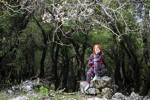 Fashionable red hair woman in a vibr, a Person Photo by Imaginarium