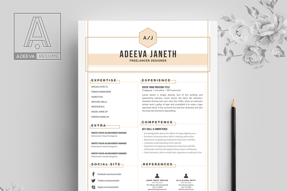 Simple Resume Template Jannah, a Resume Template by AdeevaResume (Photo 3 of 4)