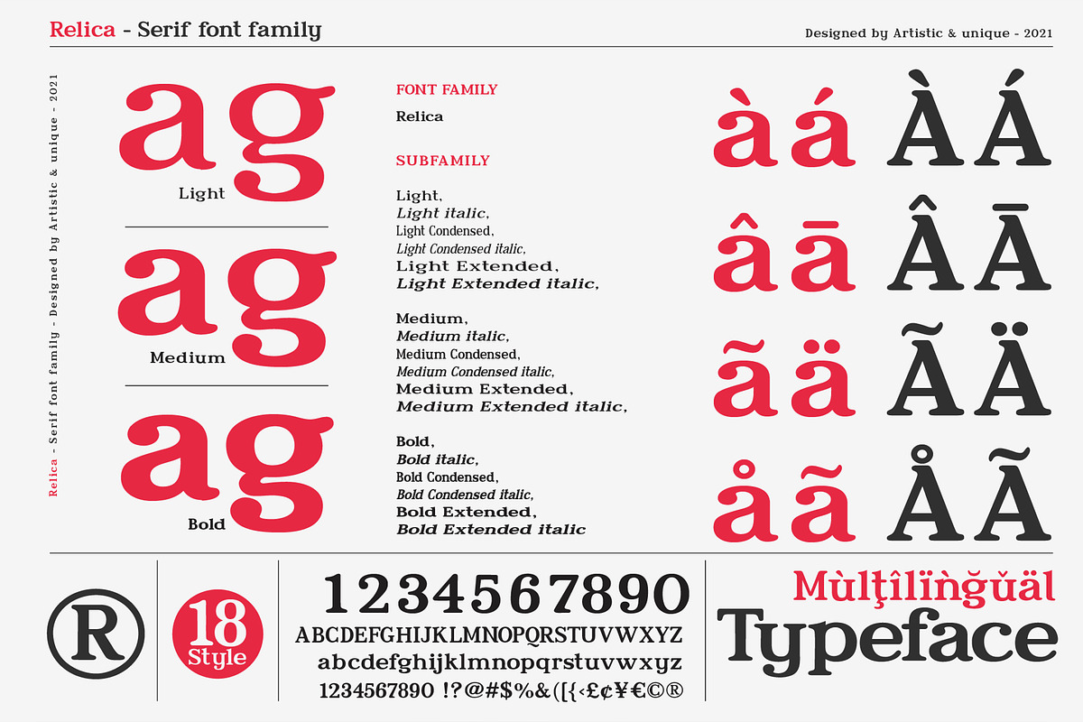 Relica - Serif font family, a Serif Font by Artistic & Unique (Photo 2 of 15)
