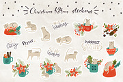Christmas Kittens Stickers, an Animal Illustration by Lidiebug (Thumbnail 2 of 4)