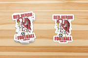 red heron mascot holding soccer ball, a Branding & Logo Template by Judsart (Thumbnail 3 of 3)
