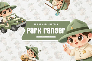 Adorable Park Ranger Kids Cartoon, an Education Illustration by Gohsantosa