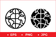 Minimalist Globe Vector Icon Set, a Solid Icon by Artonix (Thumbnail 1 of 2)
