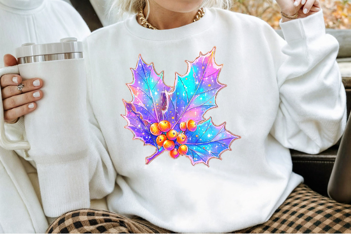 Iridescent Christmas Clipart Bundle, an Illustration by Sublimation Artist (Photo 4 of 6)