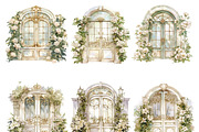 White Flowers Doors Clipart Bundle, a Decorative Illustration by Design Scotch (Thumbnail 3 of 8)