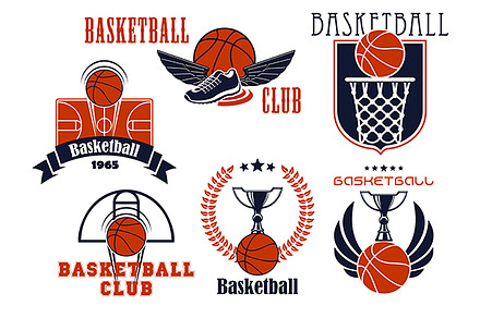 Basketball club or team emblems, a Background Graphic by Vector Tradition