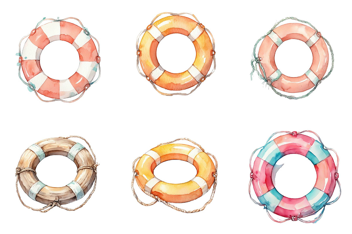 Whimsical Summer Lifebuoy Clipart, an Illustration by DreamPrint404 (Photo 2 of 5)