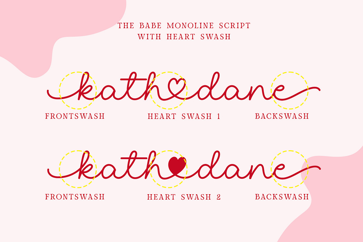 The Babe - Monoline Heart Font, a Script Font by Airotype (Photo 2 of 10)