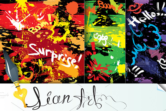3 Seamless patterns with blots preview 2
