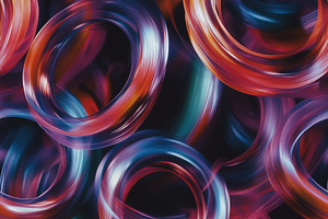 Seamless vibrant abstract background featuring swirling, colorful rings in shad, a Pattern Graphic by Textures & Backgrounds