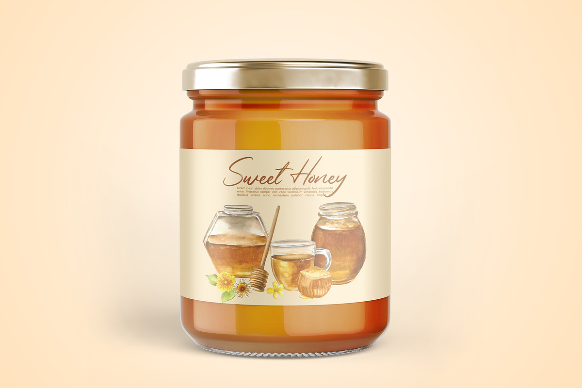 Honey Breakfast Watercolor Bundle, a Food Illustration by foxsong (Photo 2 of 12)