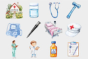 Watercolor Nurse and Doctor Clipart, a Seasonal Illustration by Design Market (Thumbnail 4 of 5)
