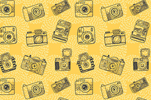 Hand Drawn Camera Set Patterns