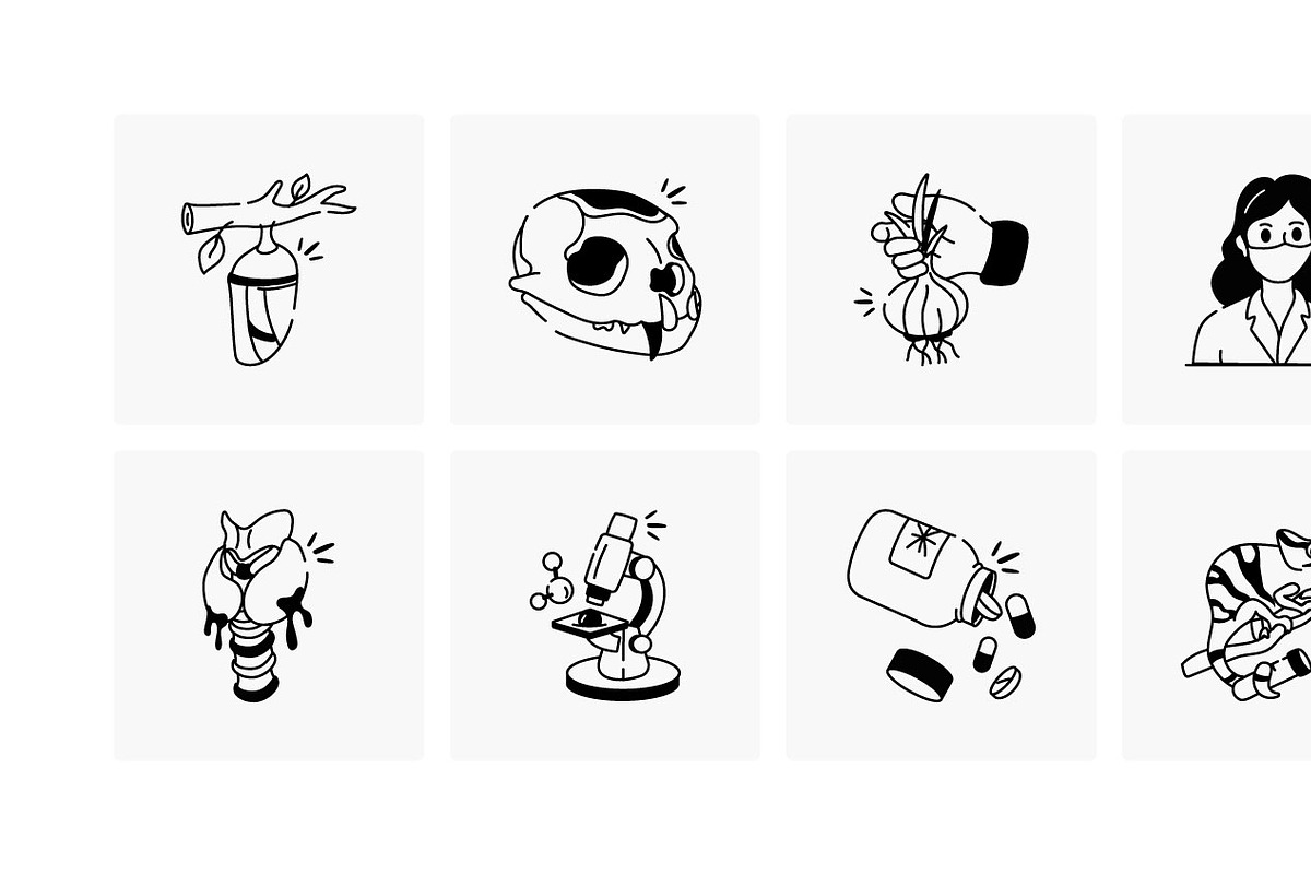 Biology Doodles Icons Set, an Outline Icon by Prosymbols (Photo 6 of 6)