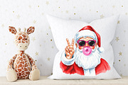 Retro Santa Christmas Blowing Bubble, an Illustration by Craft Nest (Thumbnail 5 of 6)