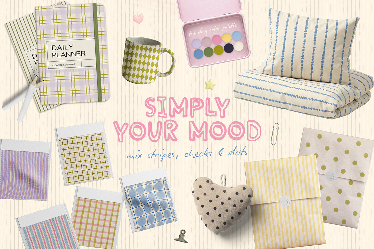 Simply Patterns: Pastel Collection, a Pattern Graphic by lerinartstudio (Photo 2 of 11)
