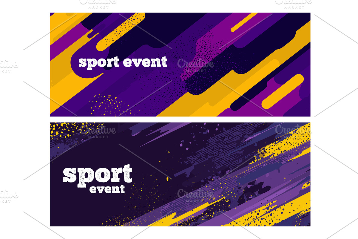 Sport geometric banner. Sporty, an Illustration by Stock-Smart-Start