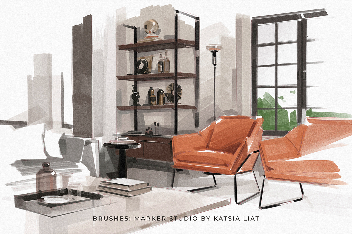 Marker Studio | Procreate Brushes, a Brush Add-On by Katsia Liat (Jazwinska) (Photo 7 of 10)