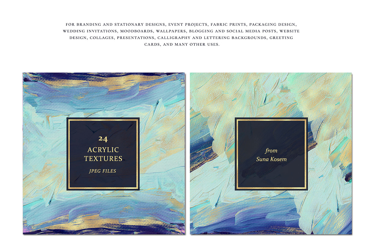 Turquoise & Gold Acrylic Backgrounds, a Texture Graphic by Suna Kosem (Photo 6 of 14)