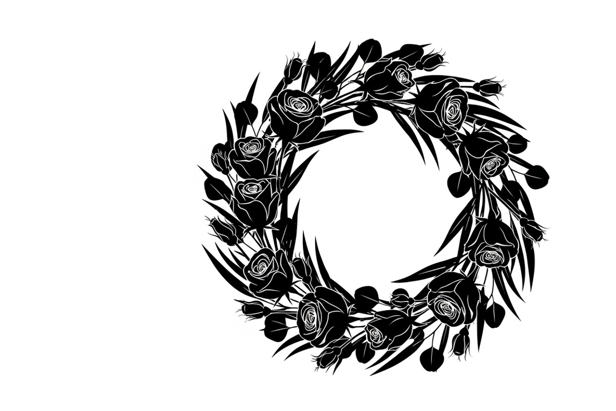 Elegant floral wreath silhouette, an Illustration by Amazin_art (Photo 20 of 41)