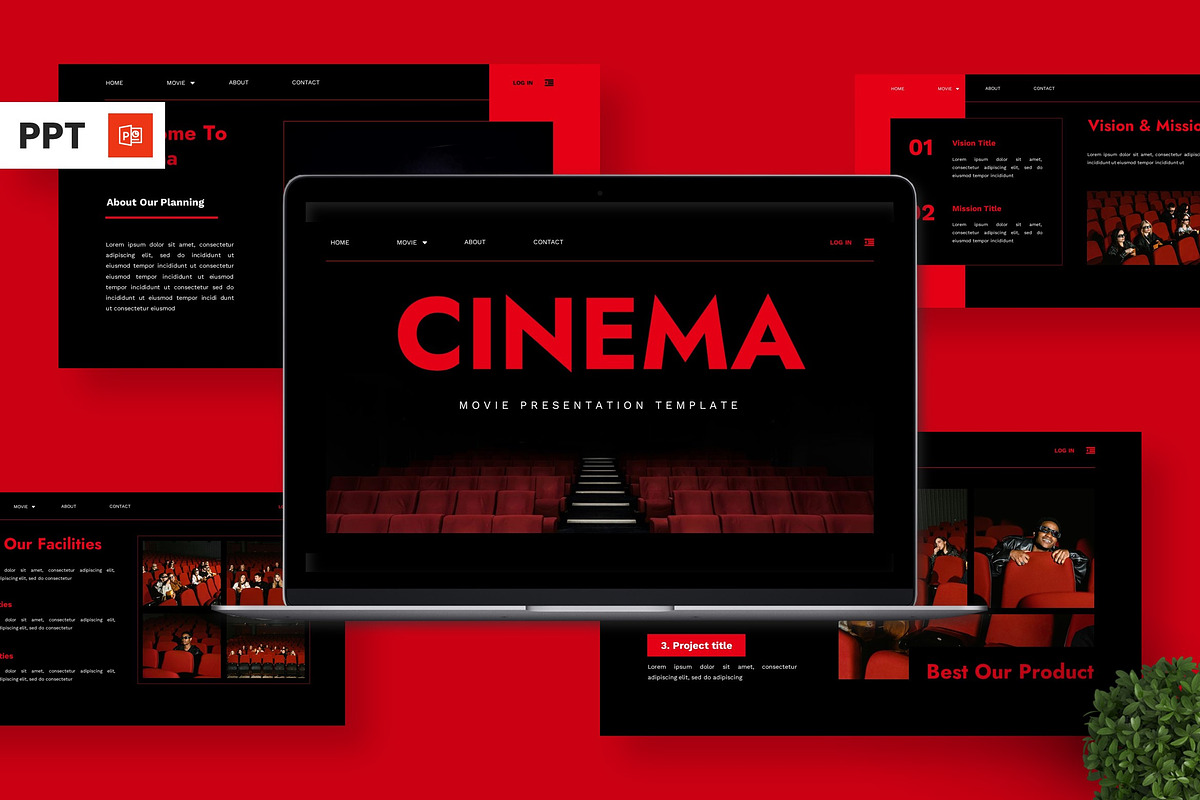Cinema - Movie Powerpoint, a Presentation Template by Deepslide Studio (Photo 1 of 6)