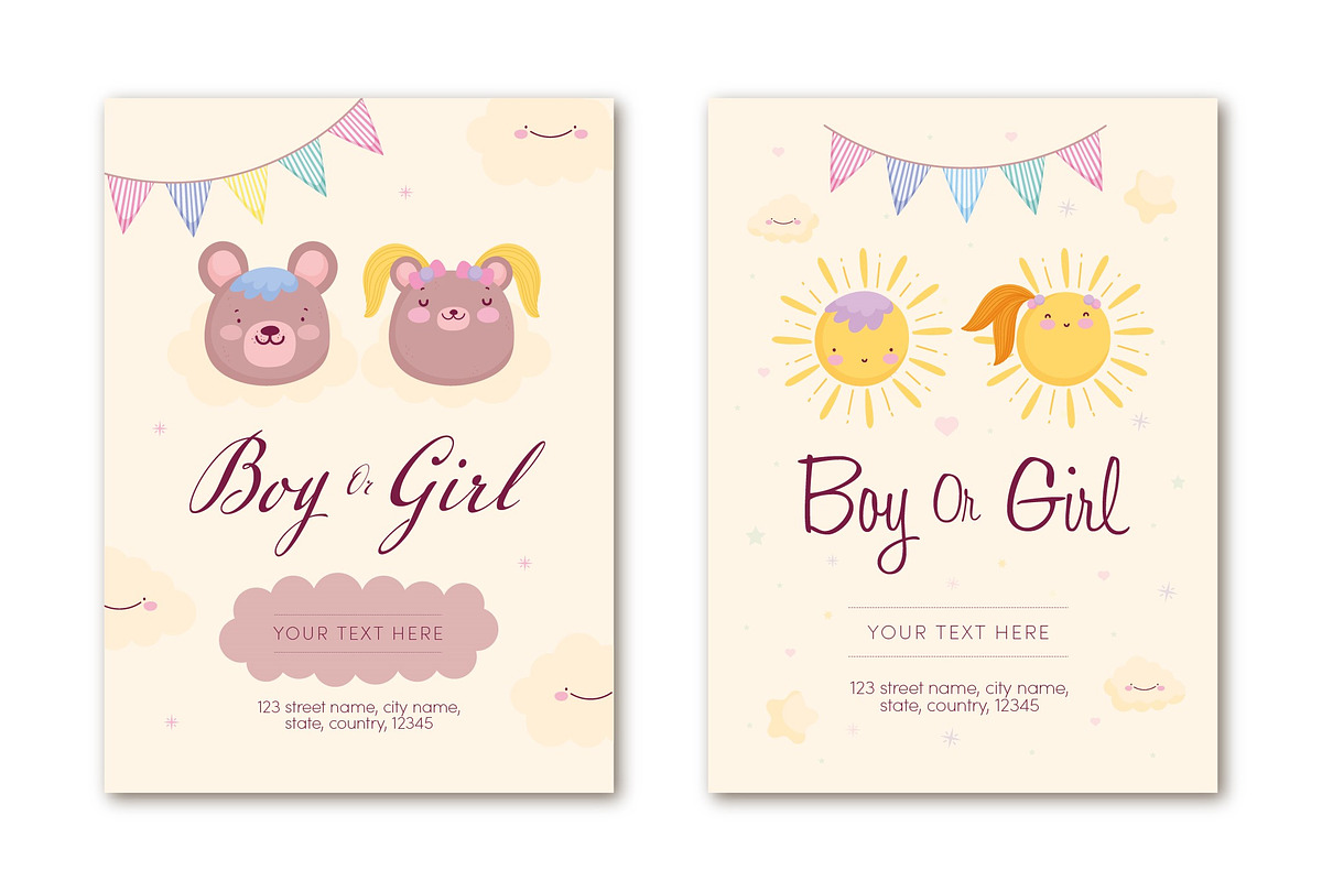 Gender Reveal Invitations, a Templates & Theme by studiogstock (Photo 1 of 3)