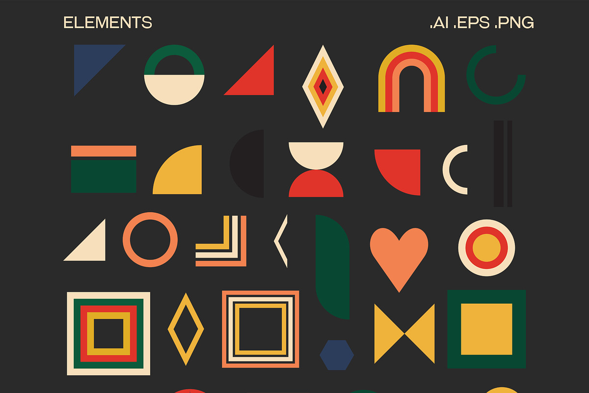 Big retro geometric collection, an Object Illustration by Sofico (Photo 8 of 31)