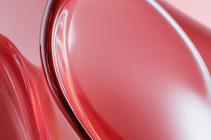 Abstract pink liquid wave creating flowing glossy curves with so, a Photo by Studio ANNA