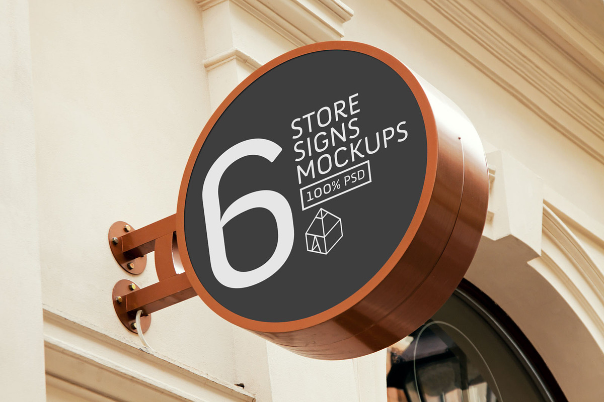 Store Signs Mock-Ups, a Mockup by Graphic Shelter (Photo 1 of 6)